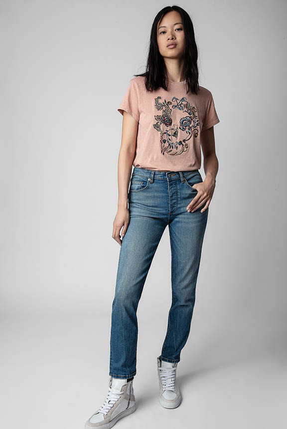 ZOE SKULL FLOWERS BRODE