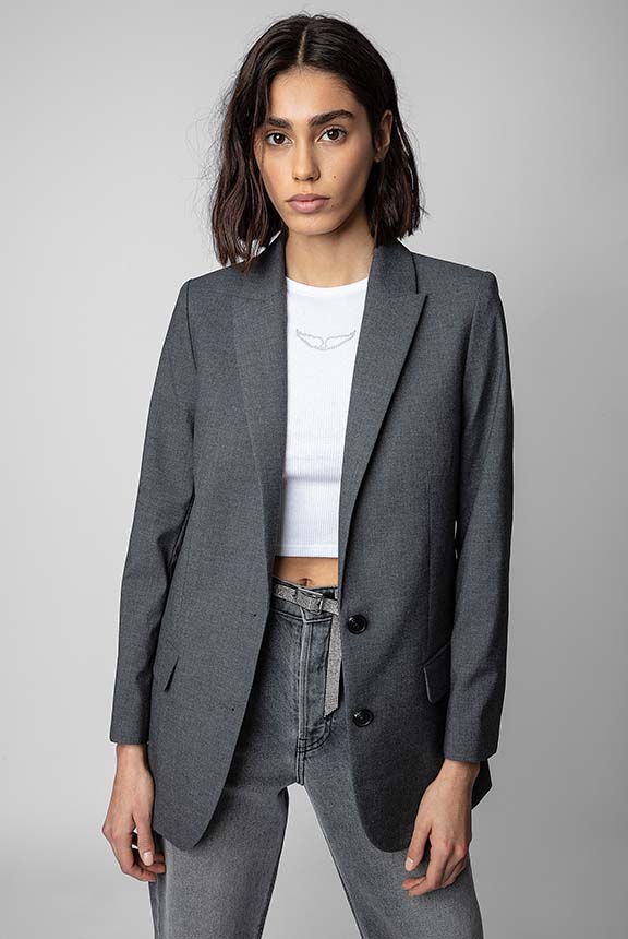 VIVA TAILLEUR STRASS CNY GRIS MELANGE
